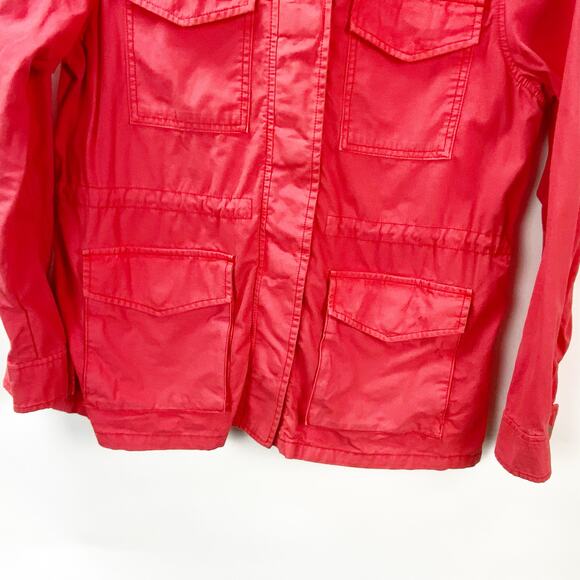 2/$30 Gap 8 Womens Coral Cinched Waist Outdoor Spring Utility Cargo Jacket - Picture 4 of 9